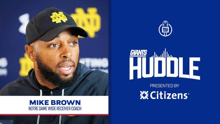 Notre Dame WR Coach Mike Brown on Malachi Fields Giants Huddle New York Giants