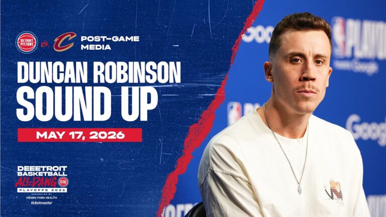 Round 2 Game 7: Post-Game Press Conference: Duncan Robinson Pistons vs. Cavs 05.17.26