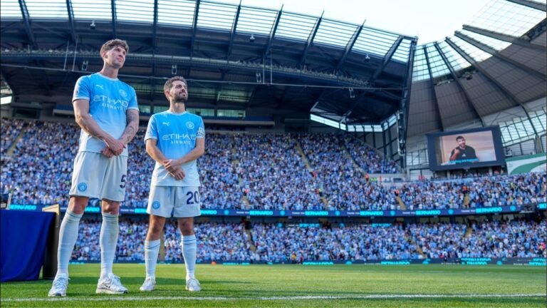 Thank You Stones & Silva John and Bernardo watch farewell messages after final Man City game.