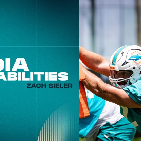 Zach Sieler meets with the media Miami Dolphins