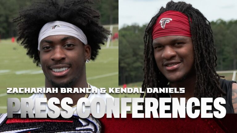 Zachariah Branch & Kendal Daniels speak after the first day of rookie minicamp Press Conference