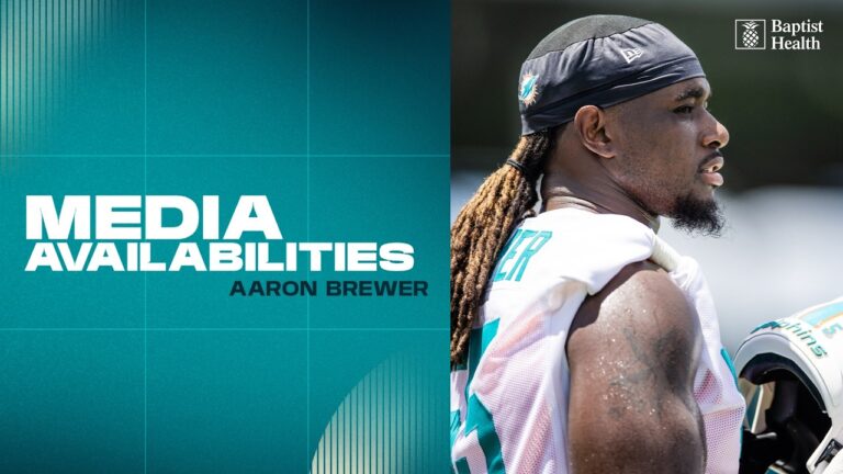 Aaron Brewer meets with the media Miami Dolphins