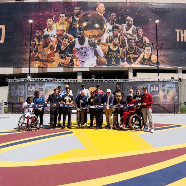Cavs Celebrate Opening of 2016 Championship Commemorative Basketball Court at Meet Me Here Plaza
