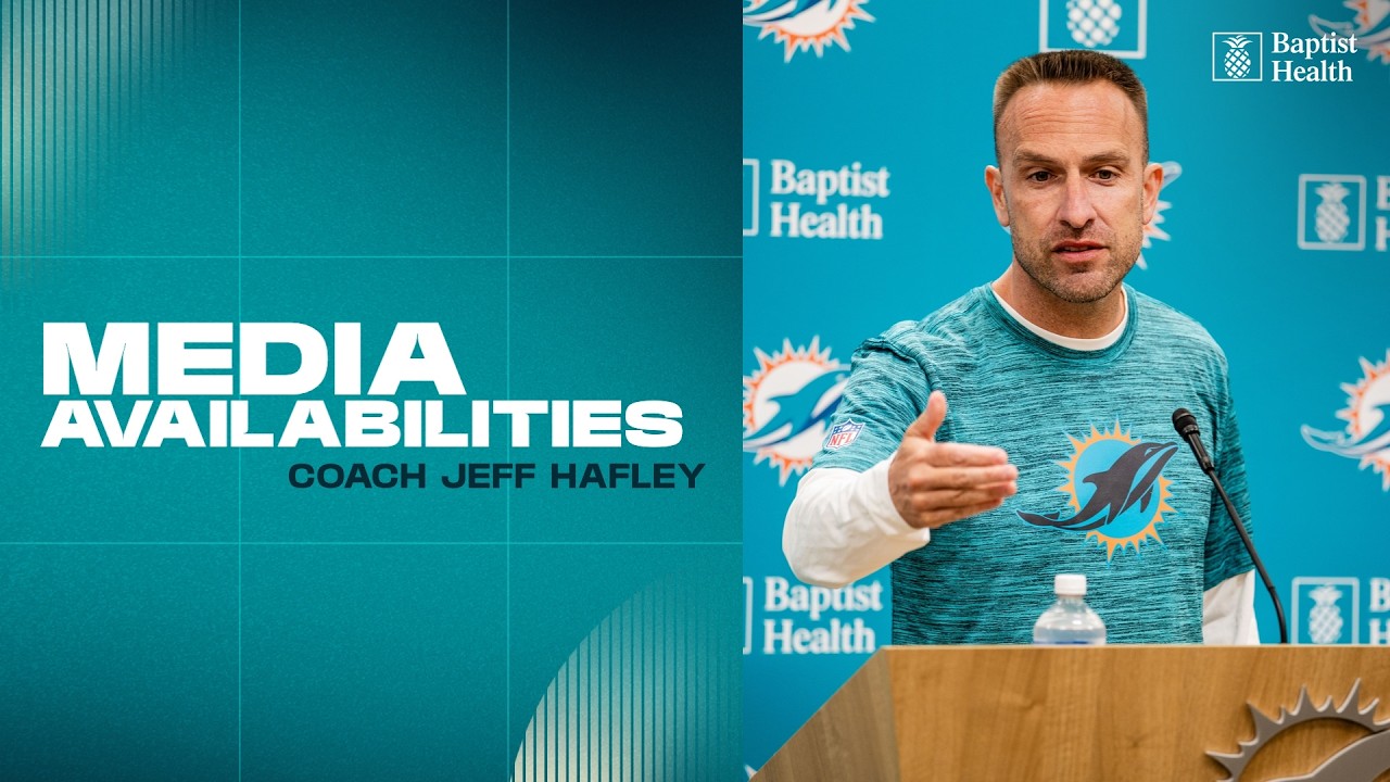 Coach Jeff Hafley meets with the media Miami Dolphins