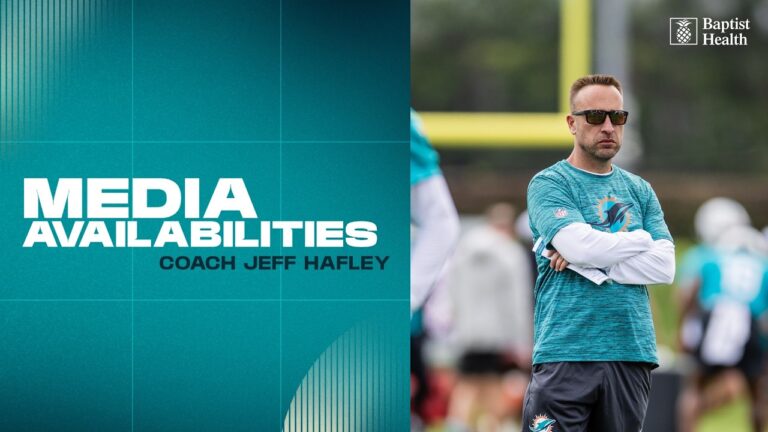 Coach Jeff Hafley meets with the media Miami Dolphins