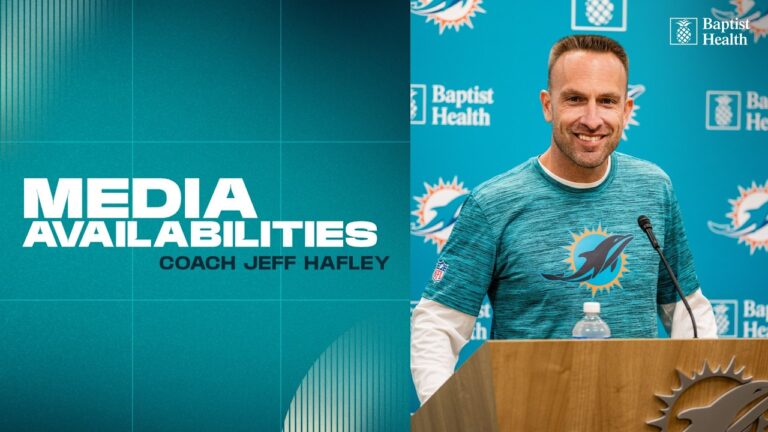 Coach Jeff Hafley meets with the media Miami Dolphins