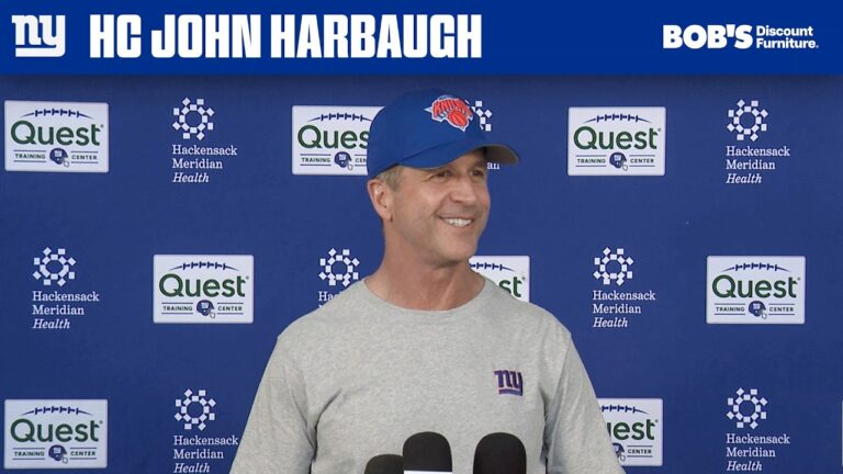 Coach John Harbaugh Talks After OTA No. 9 New York Giants