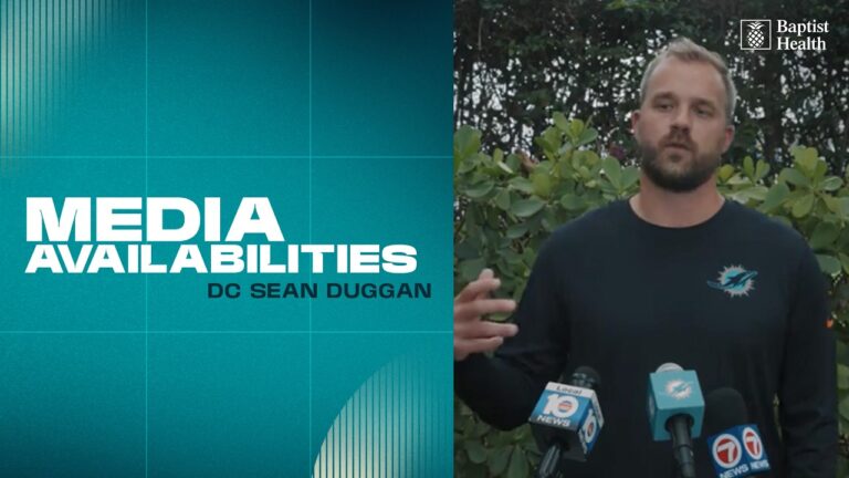 DC Sean Duggan meets with the media Miami Dolphins