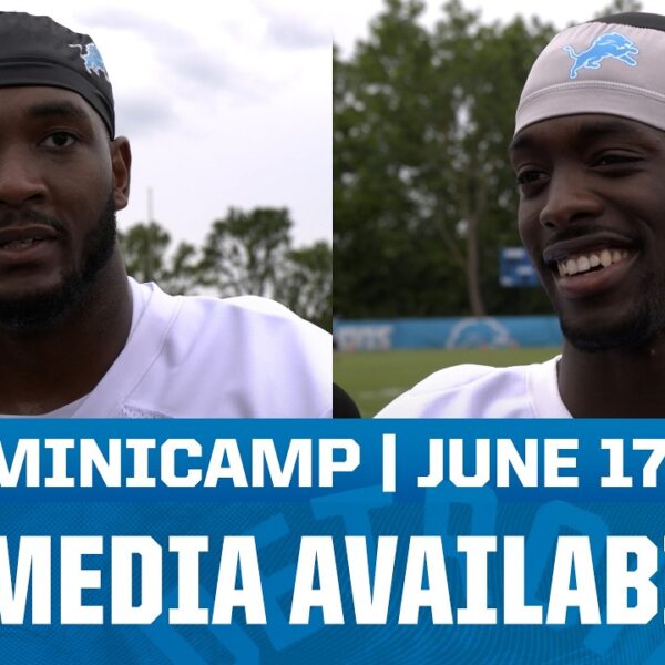 Detroit Lions players meet with the media June 17, 2026