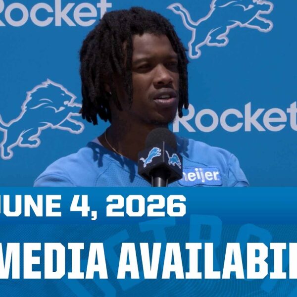 Detroit Lions players meet with the media June 4, 2026