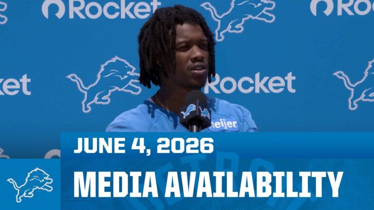 Detroit Lions players meet with the media June 4, 2026