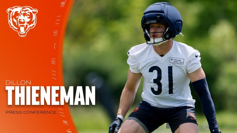 Dillon Thieneman reflects on first Bears offseason Press Conference