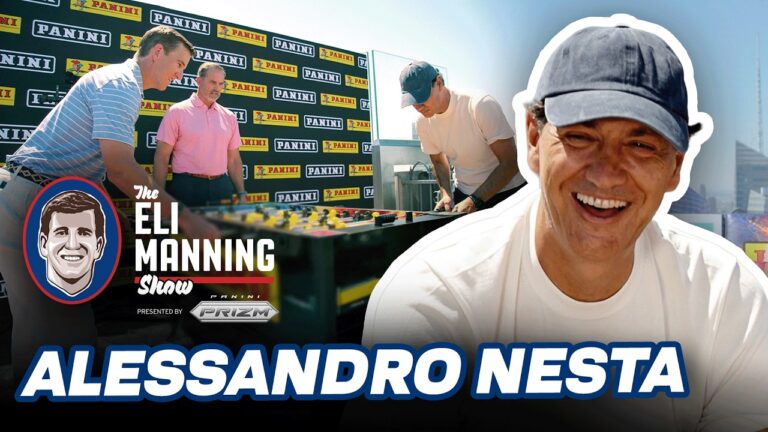 EPIC Foosball Match on Top of Rockefeller Center! Eli Manning vs. Alessandro Nesta New York Giants