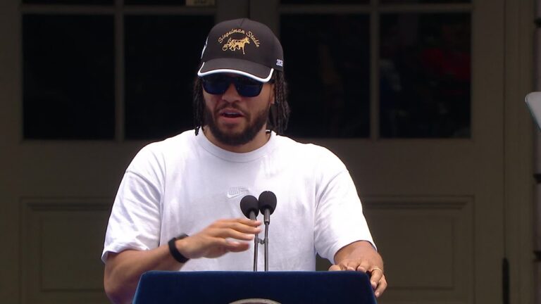 Jalen Brunson Speaks At The New York Knicks Championship Parade & Ceremony