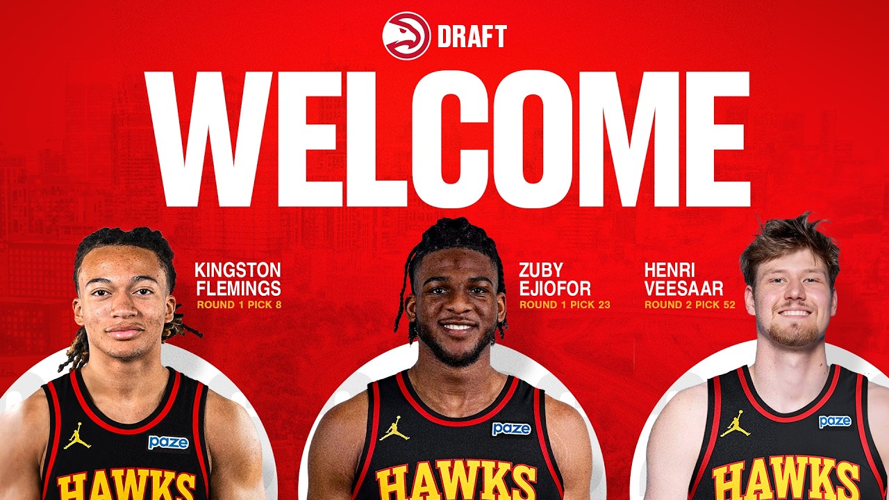 Kingston Flemings, Zuby Ejiofor, Henri Veesaar Welcome Press Conference Atlanta Hawks NBA Draft