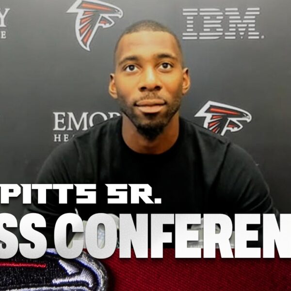 Kyle Pitts Sr. speaks to the media on Atlanta Falcons contract extension Press Conference