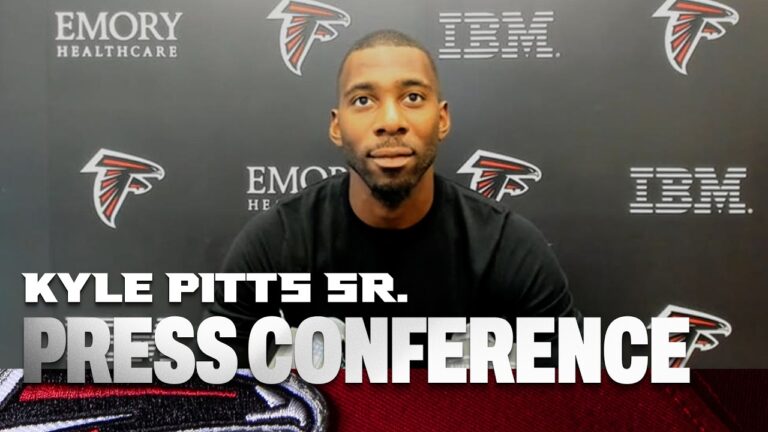 Kyle Pitts Sr. speaks to the media on Atlanta Falcons contract extension Press Conference