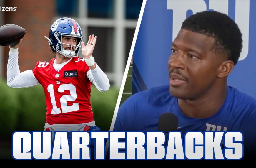 Quarterbacks Jameis Winston & Brandon Allen Giants Huddle New York Giants