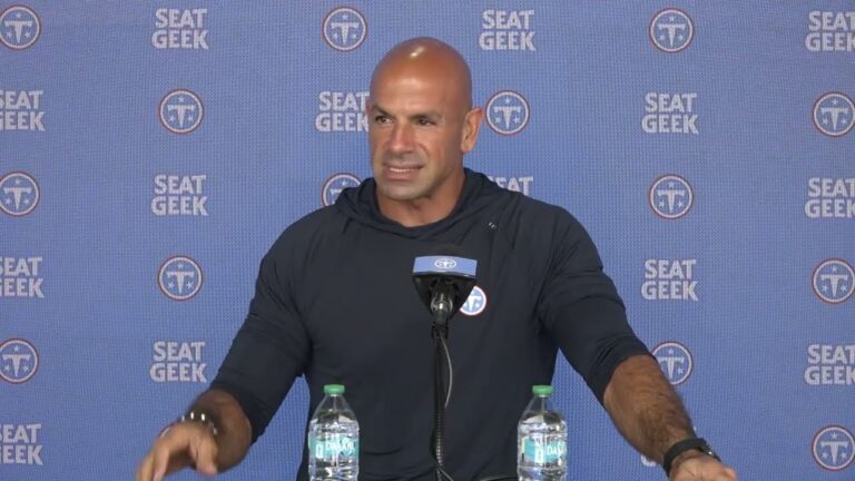 Robert Saleh on Cam Ward: Were in Really Good Hands Titans Press Conference