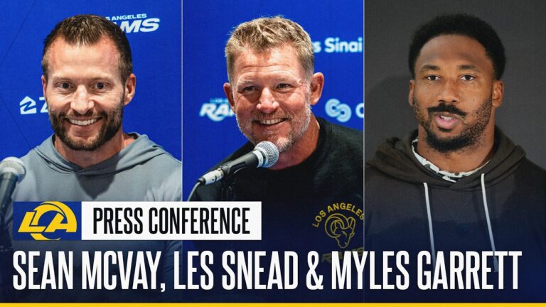 UPCOMING: Myles Garrett, Sean McVay & Les Snead Address The Media Following Trade With The Browns