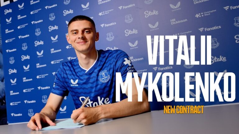 Vitalii Mykolenko commits his future to Everton by signing a new three-year!