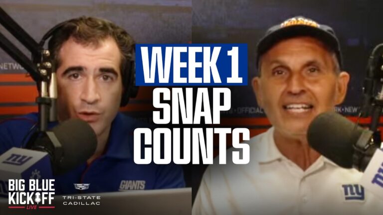 Week One Snap Counts Big Blue Kickoff Live New York Giants