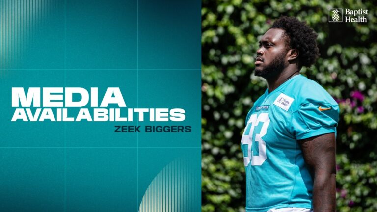 Zeek Biggers meets with the media Miami Dolphins