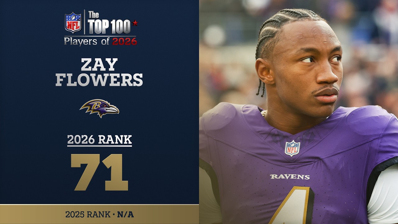 71: Zay Flowers (WR, Ravens) Top 100 Players of 2026