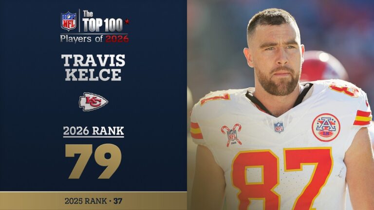 79: Travis Kelce (TE, Chiefs) Top 100 Players of 2026