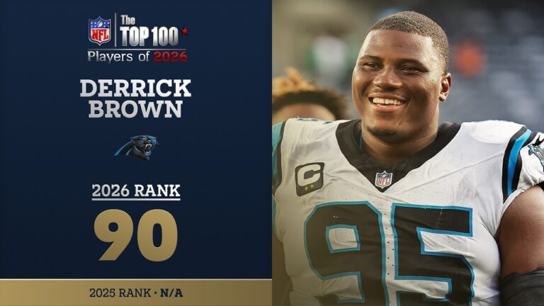 90: Derrick Brown (DL, Panthers) Top 100 Players of 2026