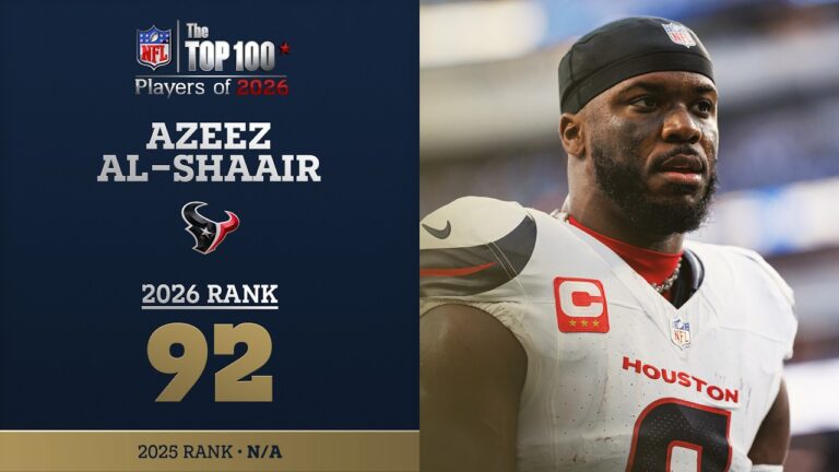 92: Azeez Al-Shaair (LB, Texans) Top 100 Players of 2026