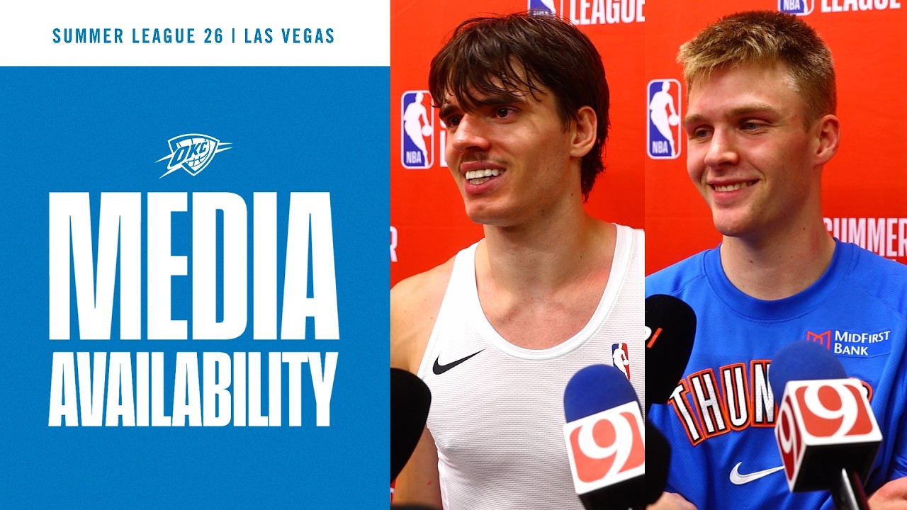 Brooks Barnhizer and Bennett Stirtz After Game 1 in Las Vegas 2026 NBA Summer League OKC Thunder