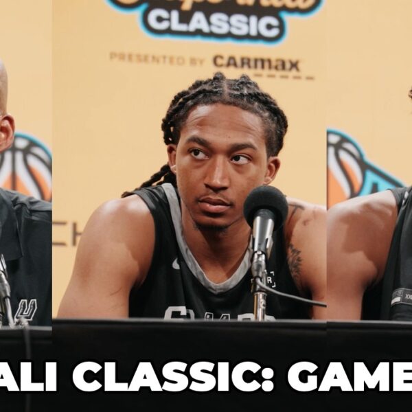 Cali Classic, Game 3: Spurs Coach Corliss Williamson, Tarris Reed Jr., Maliq Brown