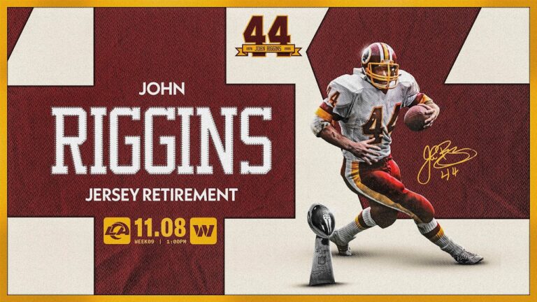 Celebrating The Bright Legacy Of No. 44 John Riggins Jersey Retirement Washington Commanders