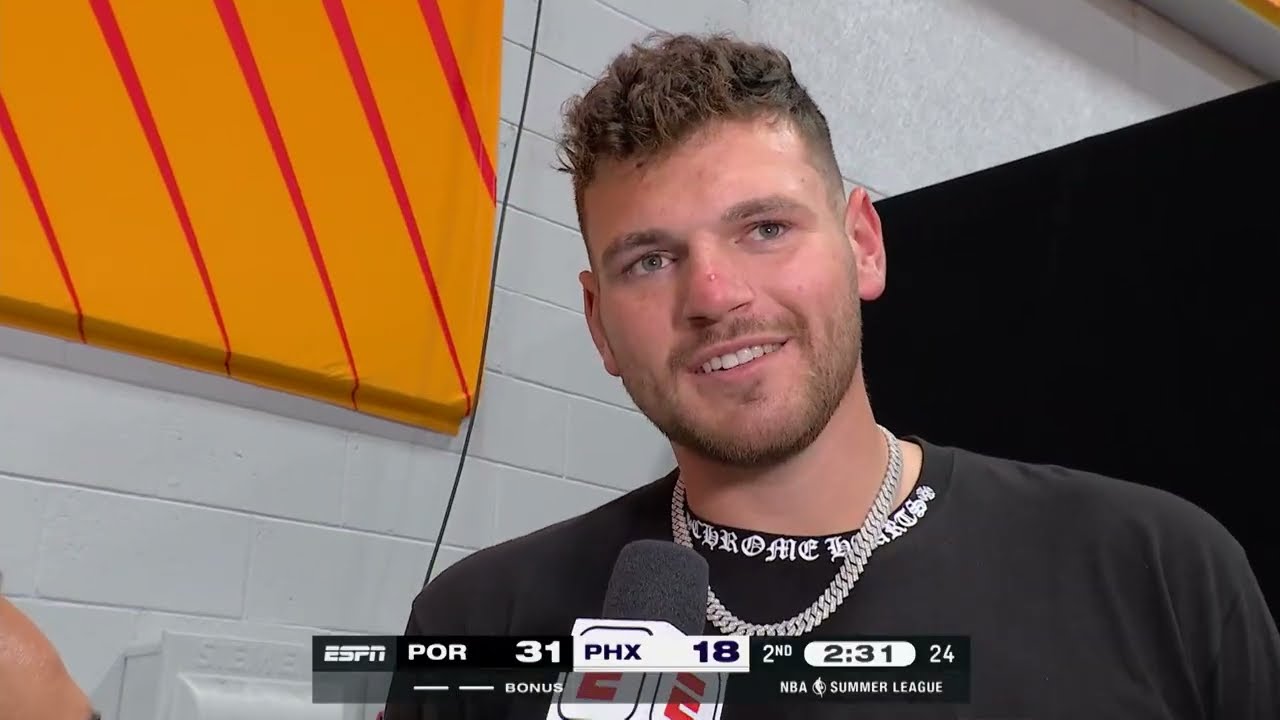 Donovan Clingan ESPNU Interview 2026 NBA Summer League Portland Trail Blazers