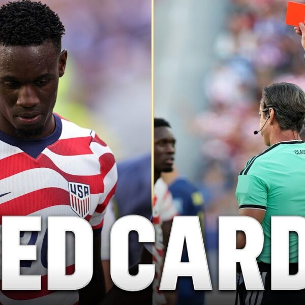 United States’ Folarin Balogun sent off after VAR review for foul against Bosnia and Herzegovina