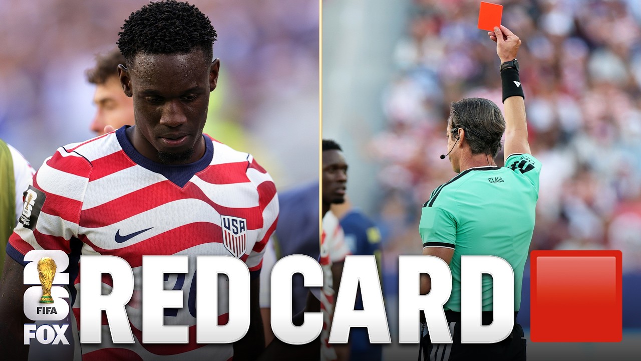 United States’ Folarin Balogun sent off after VAR review for foul against Bosnia and Herzegovina