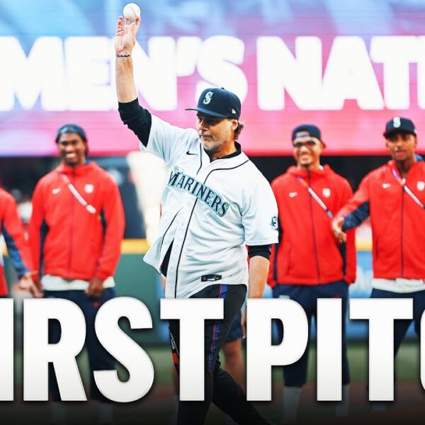 United States Head Coach Mauricio Pochettino Throws First Pitch at Seattle Mariners Game