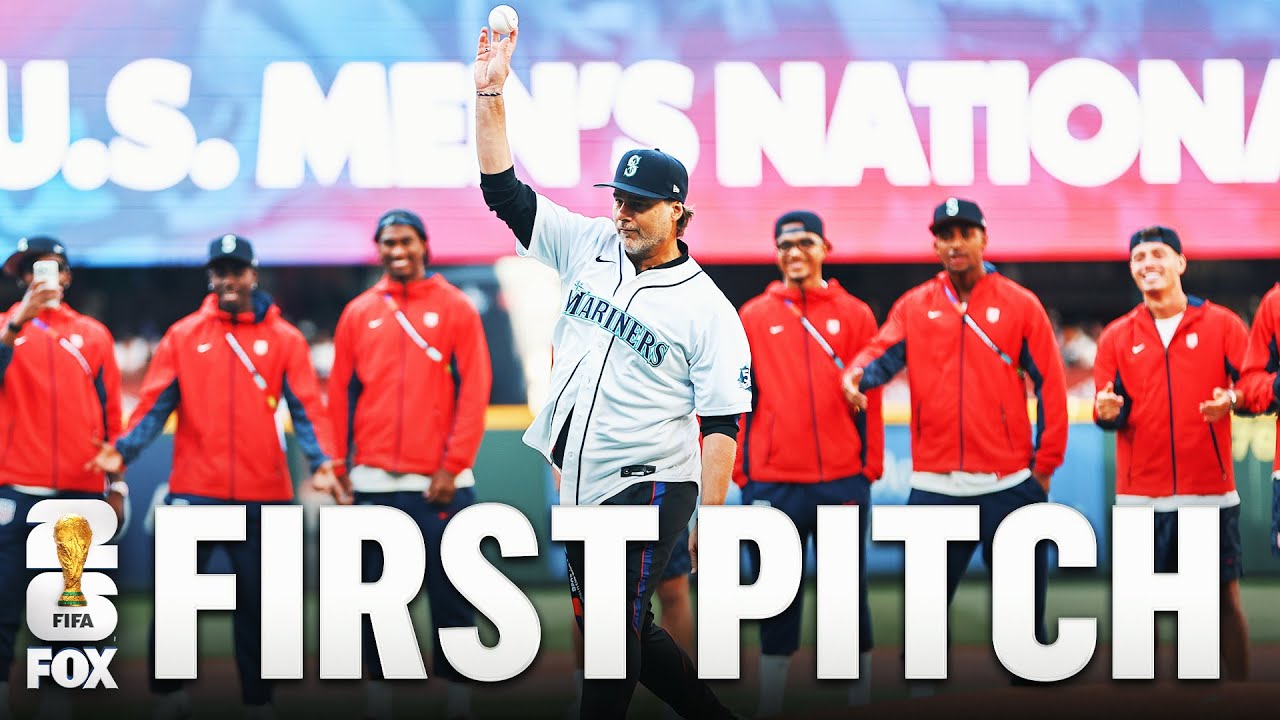 United States Head Coach Mauricio Pochettino Throws First Pitch at Seattle Mariners Game